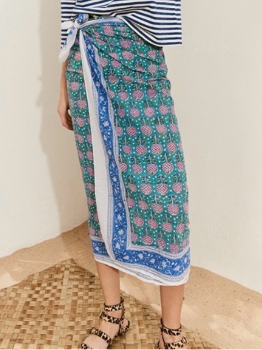SZ Blockprints Sarong Scarf in Pineapple Island Print - Picture 3 of 4